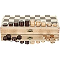 woodenmagic Great 13 &quot-Damas-Damas Conjunto en el Caso de Madera Plegable 32x32cm-100 Jugar Campos
